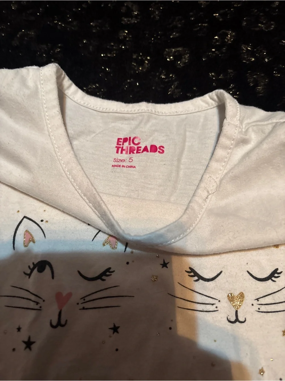 White Unicorn & Kitty Print Kids Shirt and Pants Set - Picture 6 of 6